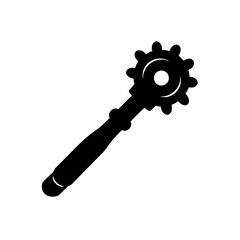 Silhouette of a pastry wheel on transparent background