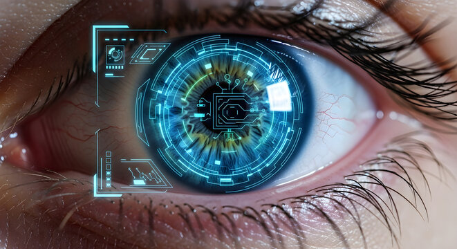 Augmented reality display in human eye futuristic tech