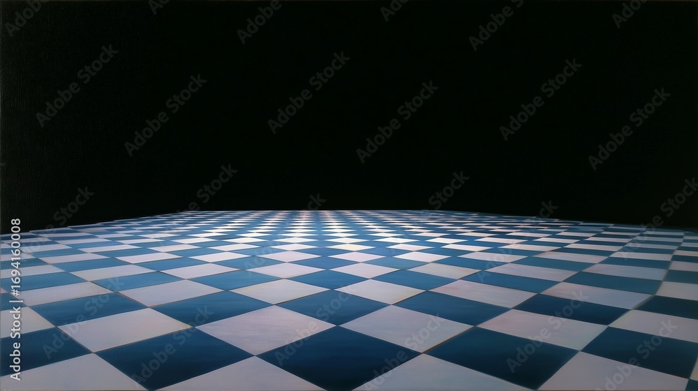 Aufkleber vast checkerboard pattern against a dark background captures an illusion of depth and space