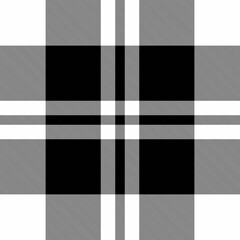 Form check seamless background, everyday tartan fabric plaid. Styled textile texture vector pattern in white and black colors.