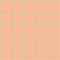 Mother texture textile check, international tartan vector seamless. Indoor plaid fabric background pattern in orange and wheat colors.