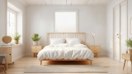 Light and airy bedroom interior