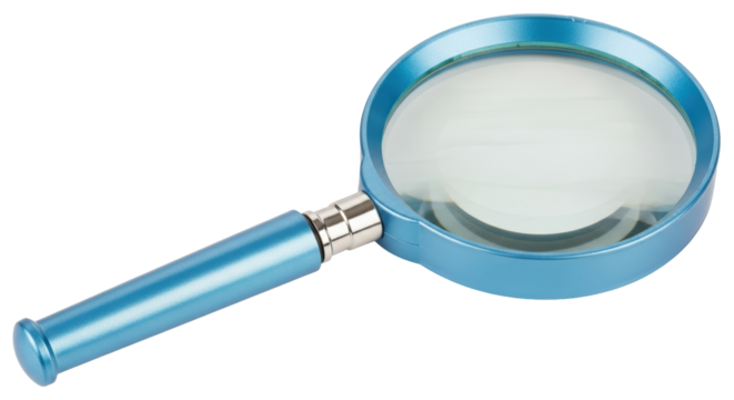 Isolated Blue Magnifying Glass