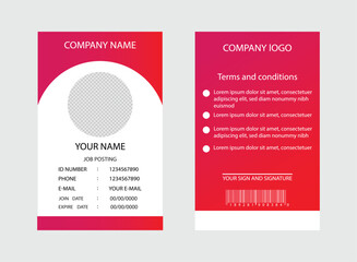 Modern Corporate ID Card Template for Employees Clean Office Identity Card Vector.