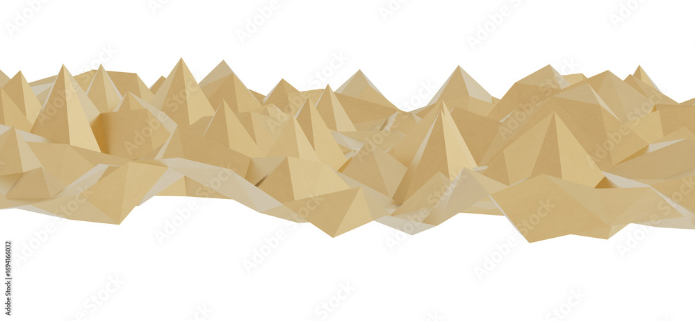 Poster abstract background image featuring a beige polygonal mountain range. ideal for modern design projec