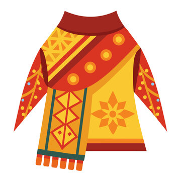 Flat color indonesian batik saron pattern design