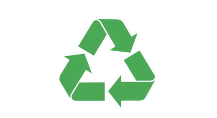 Obraz premium Green recycling symbol with three arrows in continuous loop promotes environmental sustainability and waste reduction initiatives transparent background