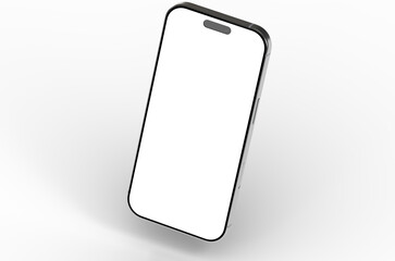 High-quality image of a modern smartphone with a blank screen, perfect for app presentations or...
