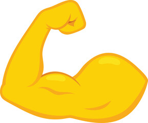 Biceps vector isolated emoji gesture flat illustration. Biceps 3d isolated.