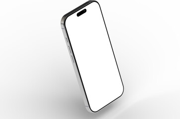 High-quality image of a modern smartphone with a blank screen, perfect for app presentations or...
