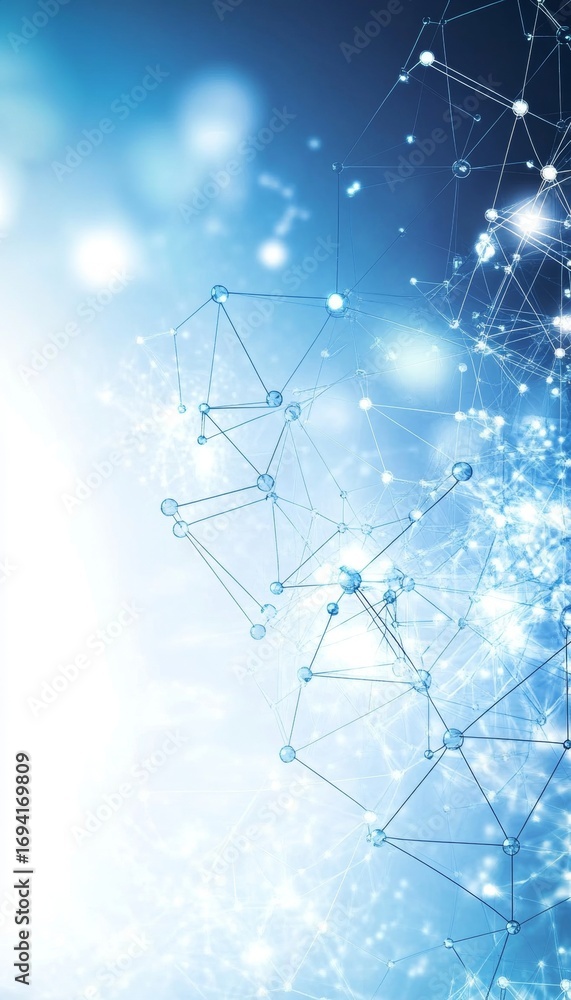 Poster abstract medical network with digital connection lines and modern technology background illustration