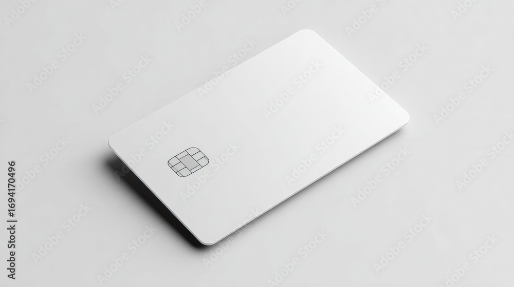 Poster 3d rendering of a rectangular white card with a small square logo on the bottom right corner. the ca