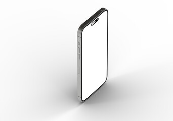 Clean image of a silver smartphone mockup. Perfect for app presentations or tech websites.