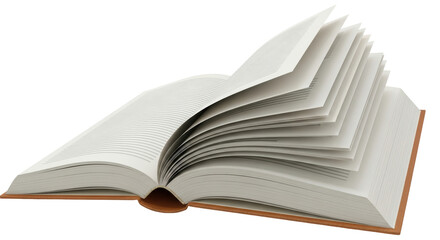 Isolated Open Book with Blank Pages