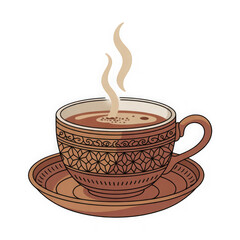 Chai tea in traditional cup Isolated on white and transparent background