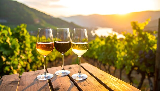 Wine tasting vineyard sunset (1)