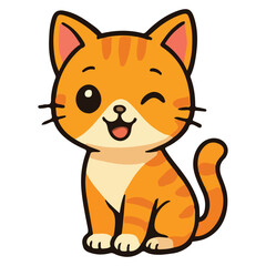 Modern Sticker Cat Cute Illustration