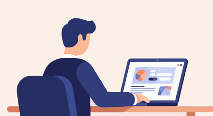 Person Working on Laptop Vector Icon