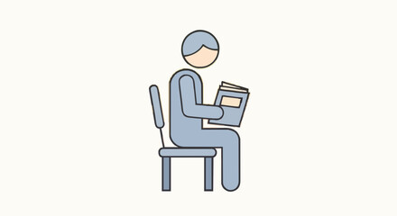 Person Reading Flat Vector Illustration