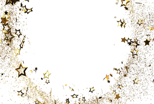 Sparkling gold stars and glitter create a festive border, perfect for holidays, celebrations, and luxury designs.  Download now!