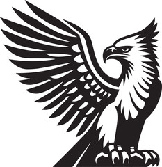 Harpy Eagle Vector in black and White