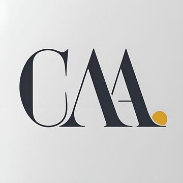 A stylized CAA letter logo with modern creative design, bold typography, sleek aesthetics.