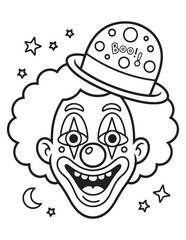 Spooky Halloween Coloring Book Pages For Kids-Adults,  Vectors Illustration, Line Art, Black & White Designs, Bold-Easy, A4 Size 8.5x11