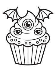 Spooky Halloween Coloring Book Pages For Kids-Adults,  Vectors Illustration, Line Art, Black & White Designs, Bold-Easy, A4 Size 8.5x11