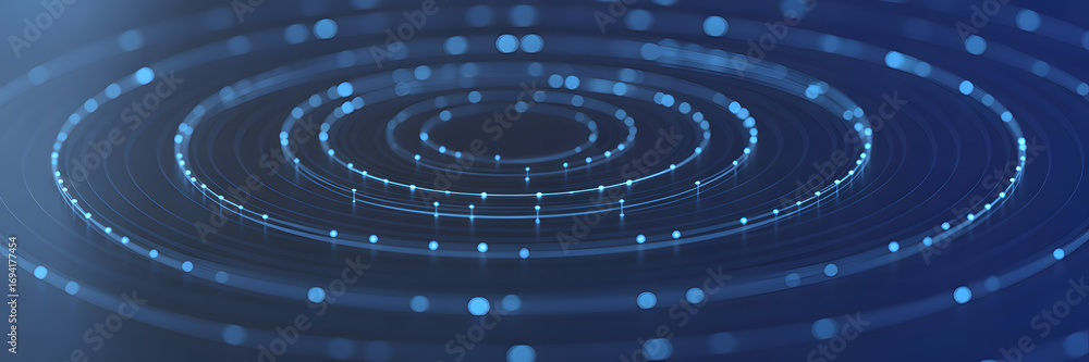 Poster abstract circular data pattern: a mesmerizing digital composition of concentric circular patterns, r