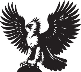 Harpy Eagle Vector in black and White