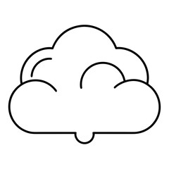 Simple cloud outline silhouette isolated on white background