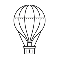 Hot air balloon silhouette isolated on white background