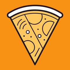 Stylized pizza slice silhouette isolated on white background