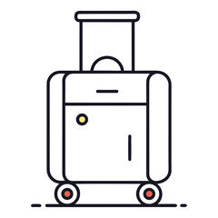 Stylized suitcase silhouette isolated on white background