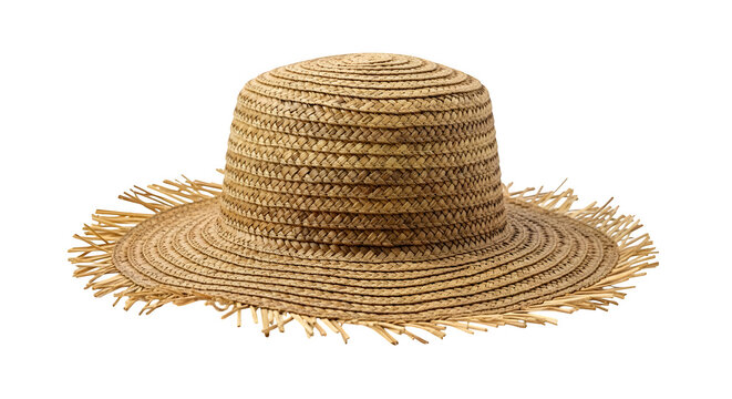 Stylish straw hat isolated on transparent background, a perfect accessory for sunny days, beach vacations, or adding a touch of bohemian flair to your outfit