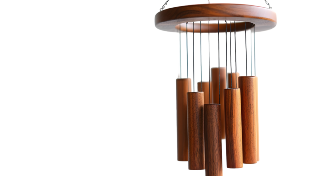 Elegant and melodic wind chimes ideal for creating a peaceful soothing ambiance isolated on a transparent background