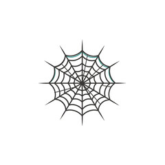 A simple graphic illustration of a spider web, isolated on white background.