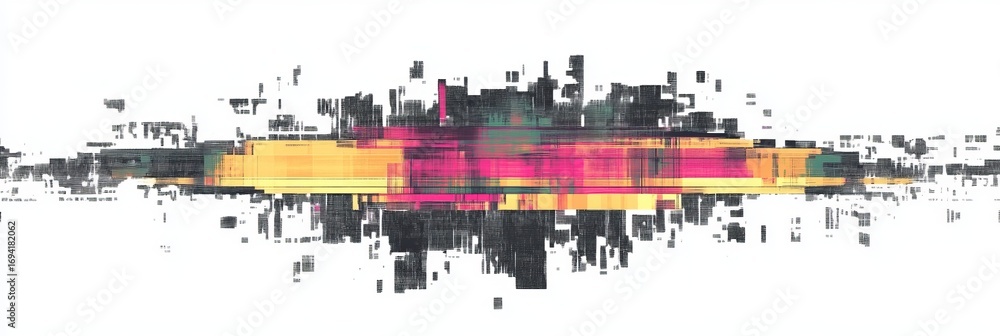Aufkleber dynamic data stream visualization of digital media files with artistic graphic distortion effects