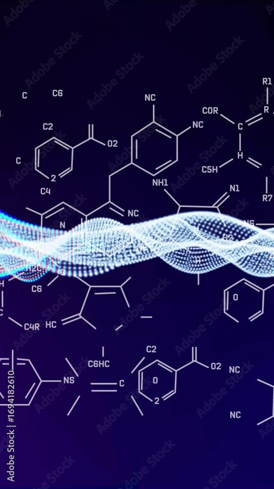 Poster animation of dna strand and data processing