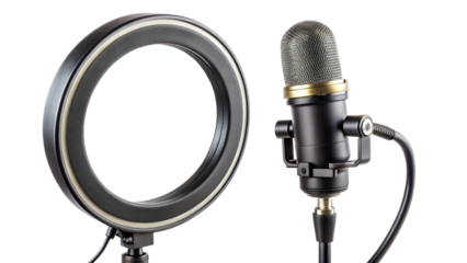  studio-microphone-with-ring-light--isolated-on--white background