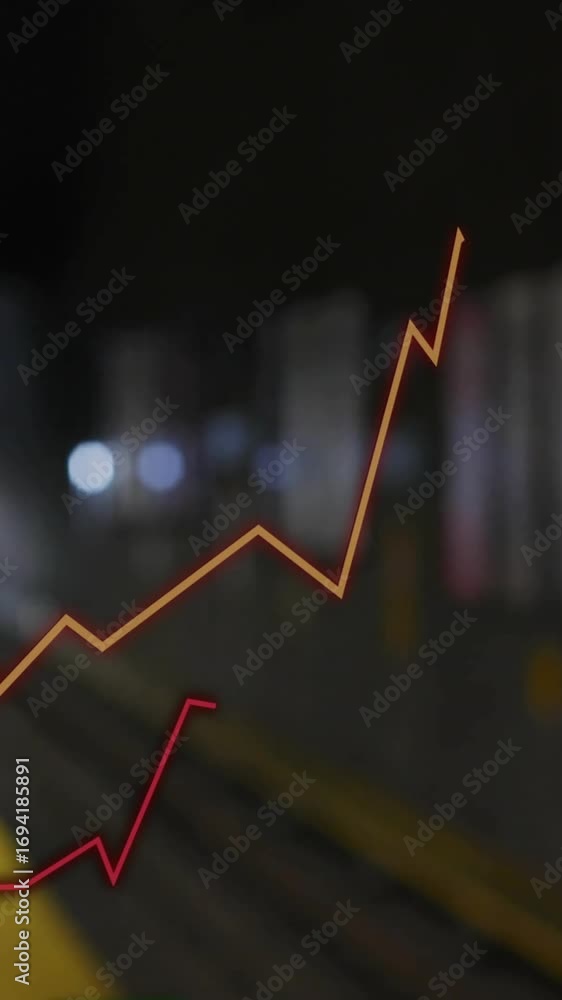 Poster animation of digital data processing over train platform