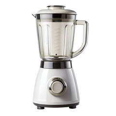 White and silver blender with glass jar, isolated on transparent background
