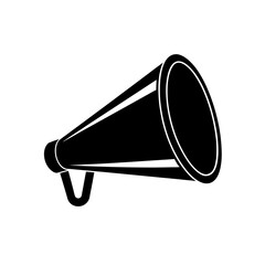 Illustration of a megaphone icon on transparent background silhouette