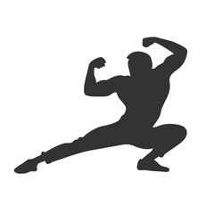 Exercise in vector, flat style. Sportsman in vector.