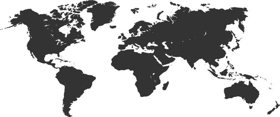 Obraz premium Vector Style World Map for Presentations and Infographics