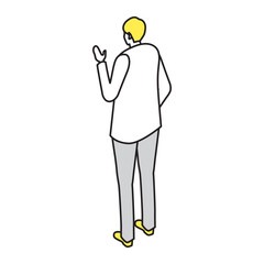 後ろ姿の男性（シンプル人物イラスト）