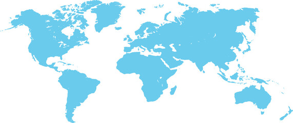 Blue World Map Template for Web and Print Design