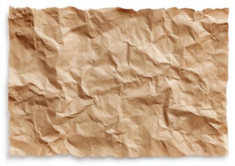 Crinkled, light brown paper sheet