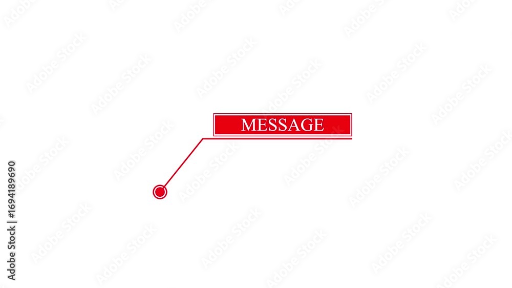 Fototapete abstract hud sign with text message animation. hud elements red callout for text, hud elements on wh