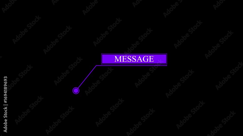 Aufkleber abstract hud sign with text message animation. hud elements purple callout for text, hud elements on